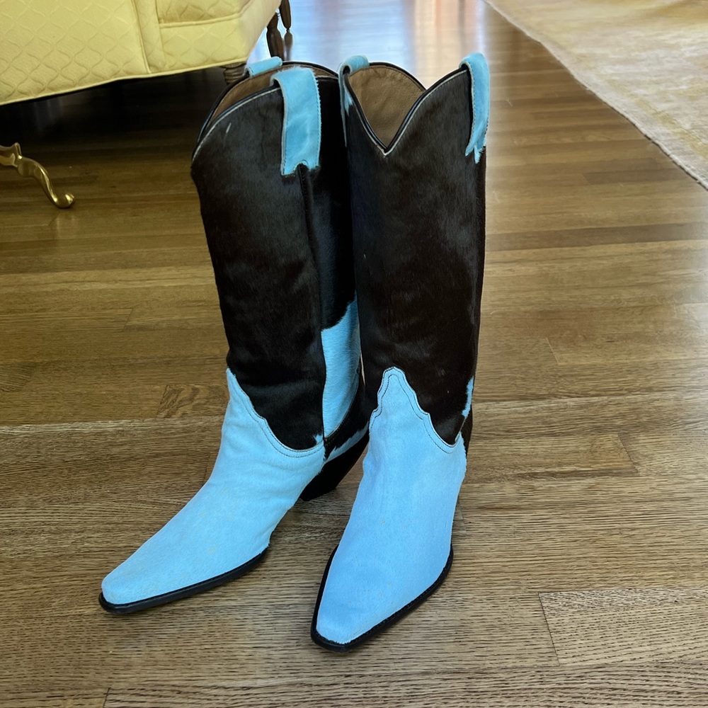 Cowboy Boots blue and brown Donald Pliner
